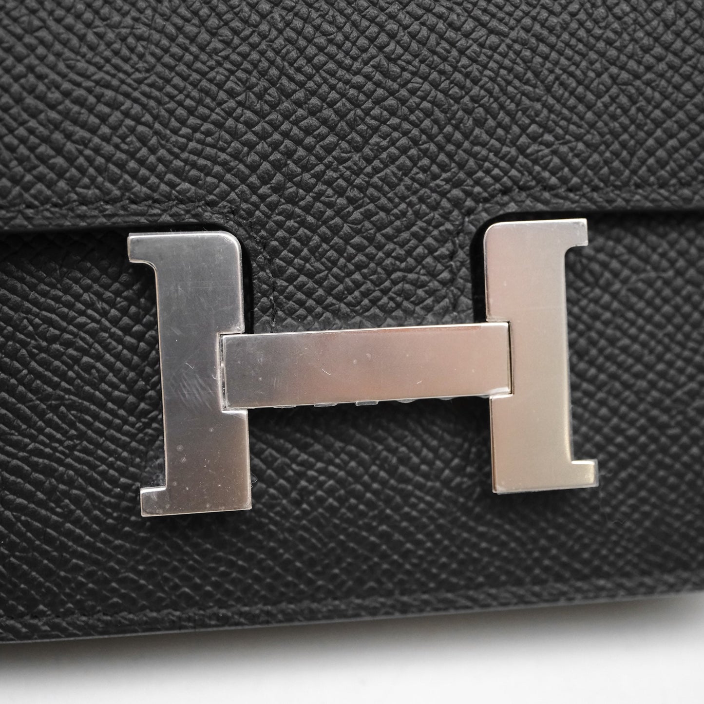 Hermès Constance Slim Wallet Noir 89 Epsom Palladium Hardware