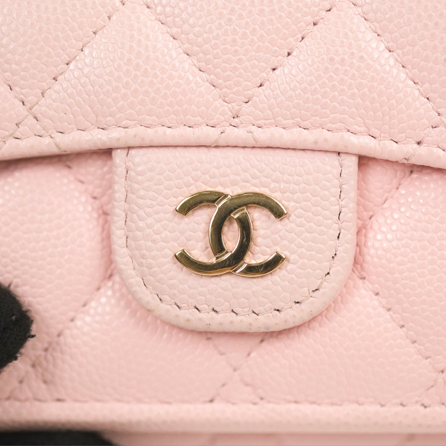Chanel Quilted Small Classic Flap Trifold Wallet Pink Caviar Gold Hardware