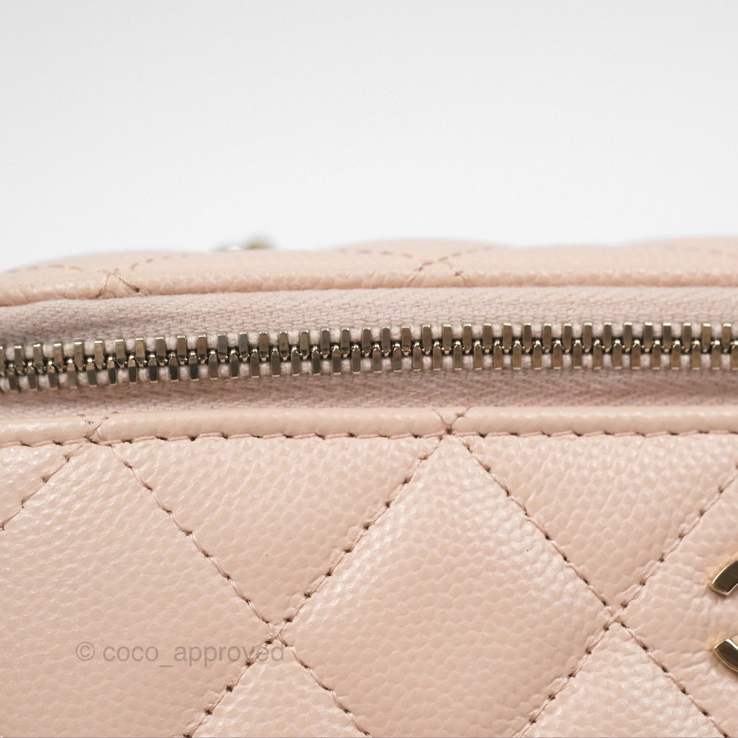 Chanel Vanity Rectangular With Chain Pink Caviar Gold Hardware