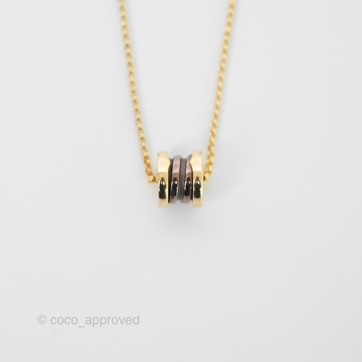 Bvlgari Mini Zero1 Necklace Ceramic Bronze Rose Gold
