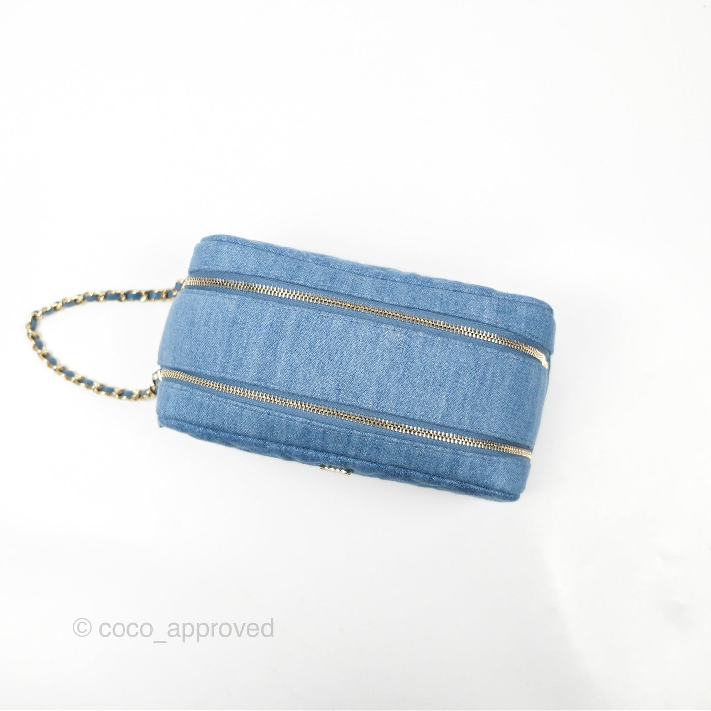 Chanel Cruise Pouch Cosmetic Bag Denim