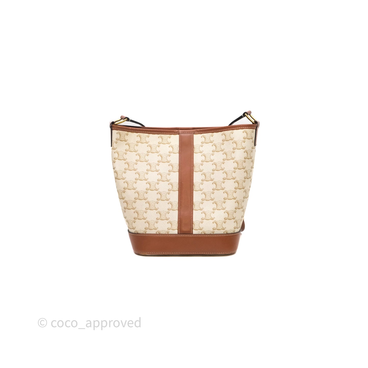 Celine Small Bucket Triomphe Canvas Grege Calfskin