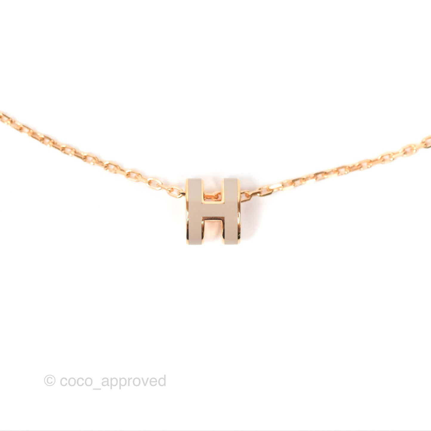 Hermès Mini Pop H Marron Glace Pendant Necklace Rose Gold Hardware