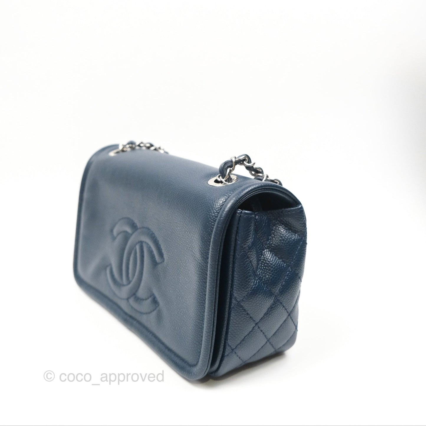 Chanel Medium Timeless CC Flap Bag Navy Caviar Silver Hardware