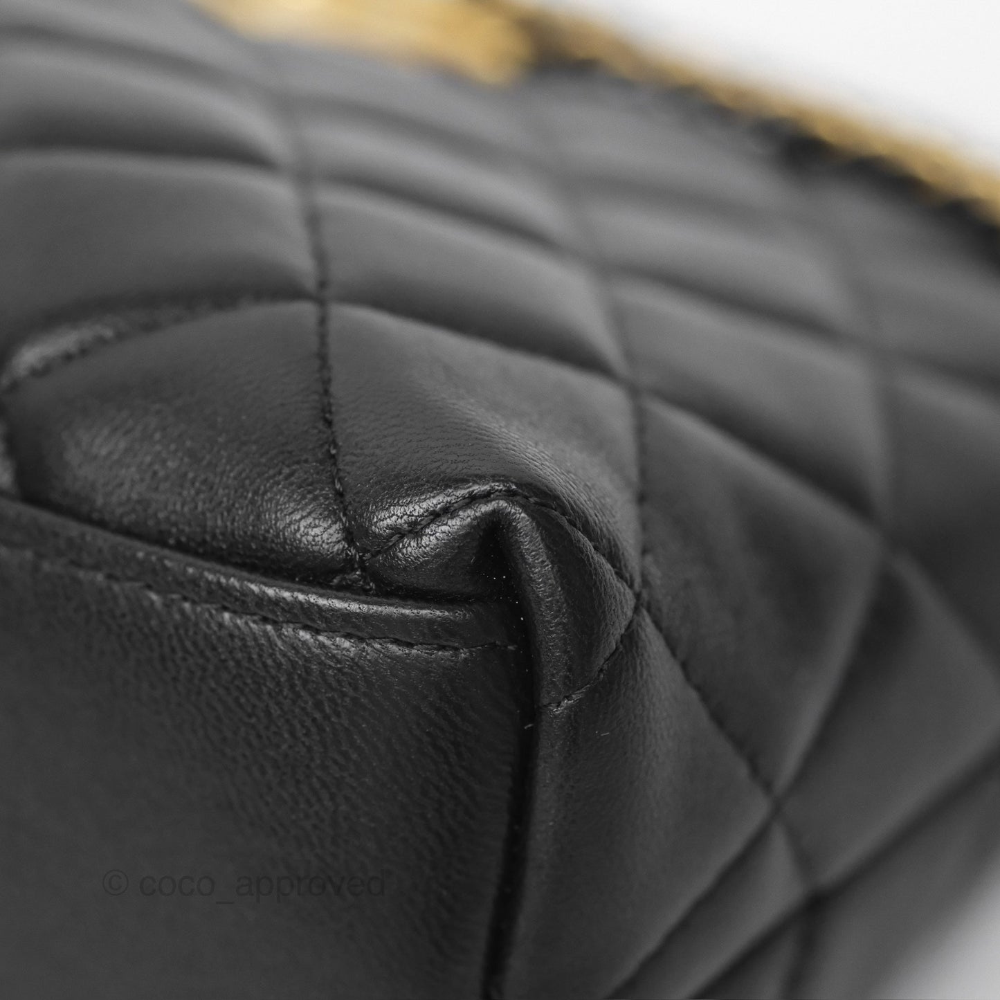Chanel Clutch With Chain Black Lambskin Gold Hardware 23A