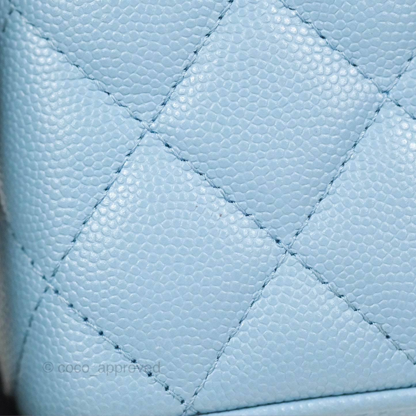Chanel Vanity with Chain Blue Caviar Aged Gold Hardware