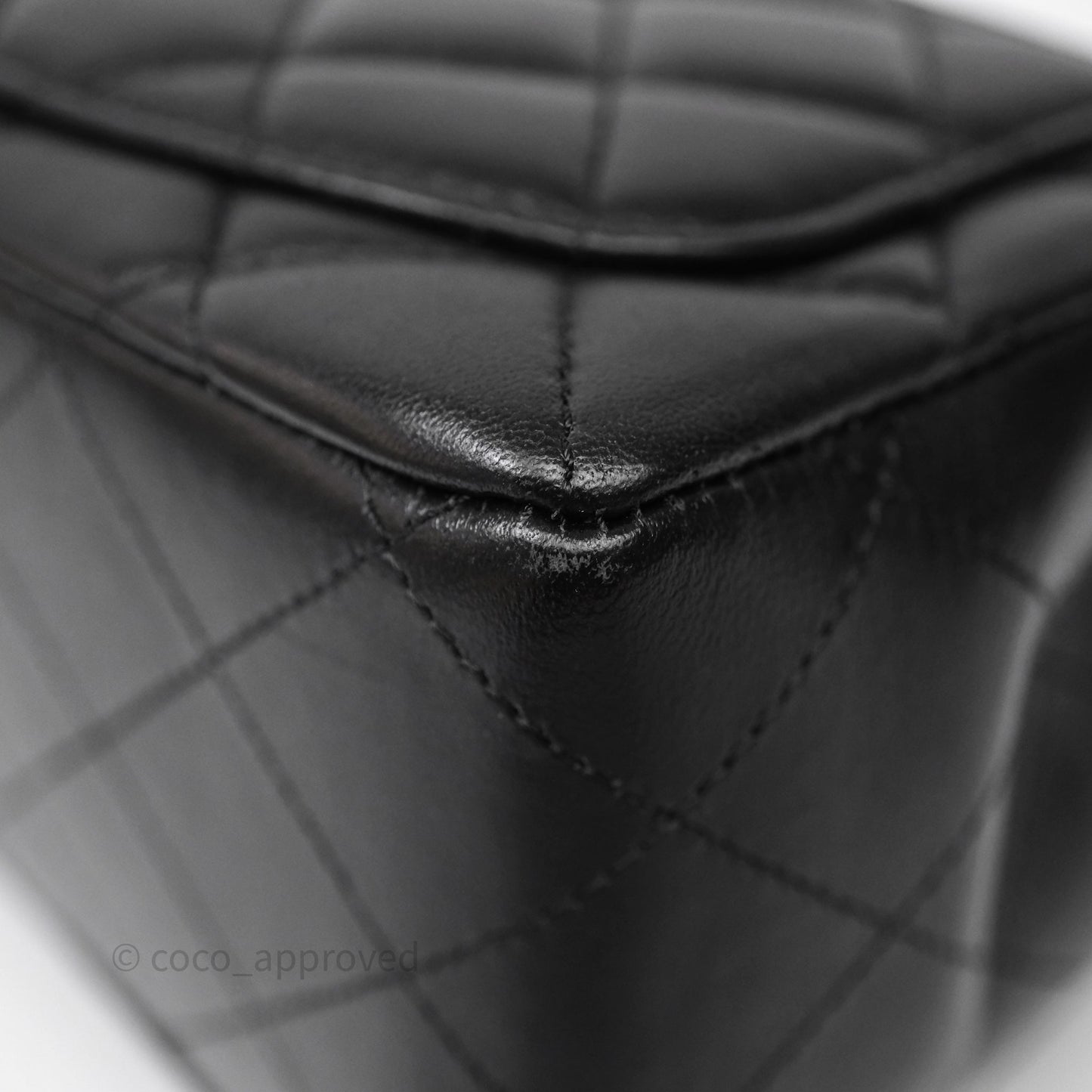 Chanel Mini Square Quilted Black Lambskin Gold Hardware