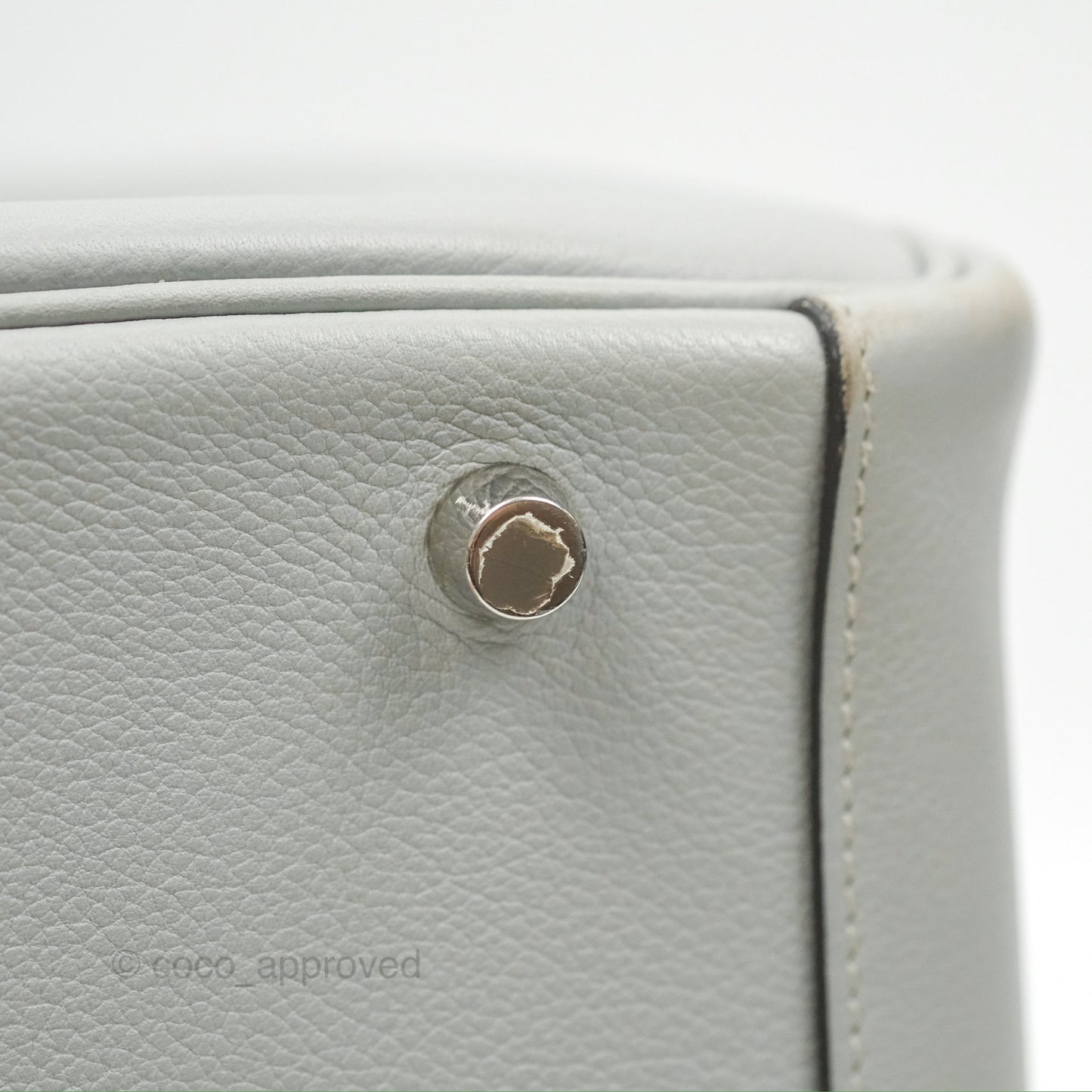 Hermès Lindy 30 Bleu Glacier Evercolor Palladium Hardware