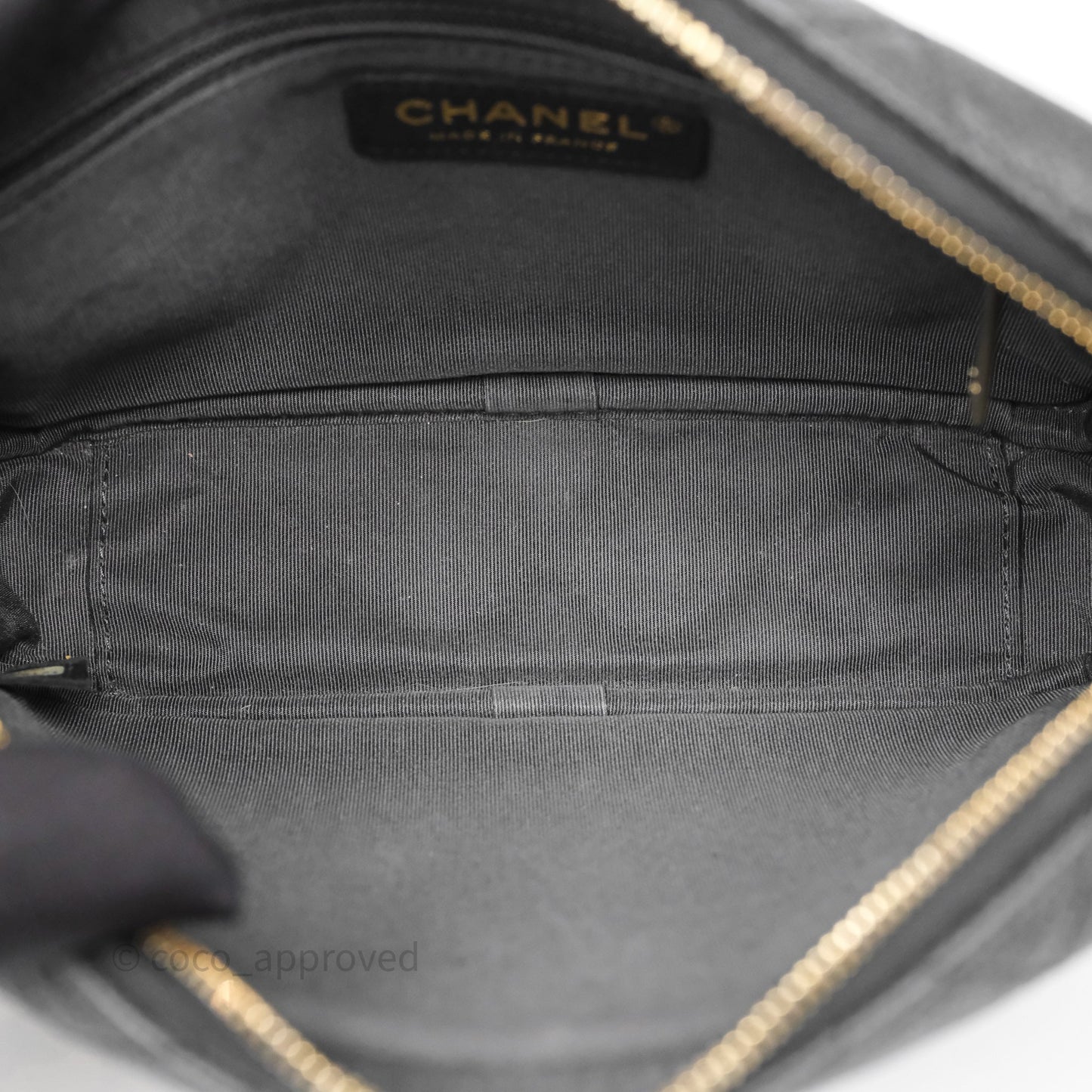 Chanel Camera Bag Black Matte Caviar Gold Hardware