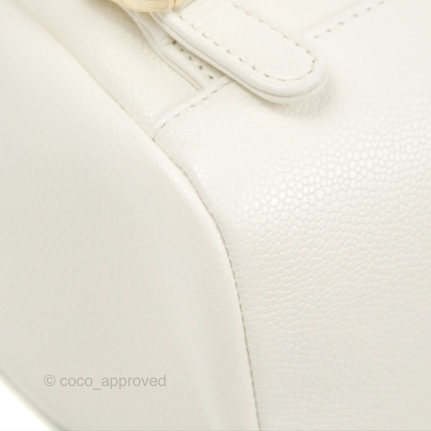 Chanel Mini Business Affinity Backpack White Caviar Gold Hardware 22B