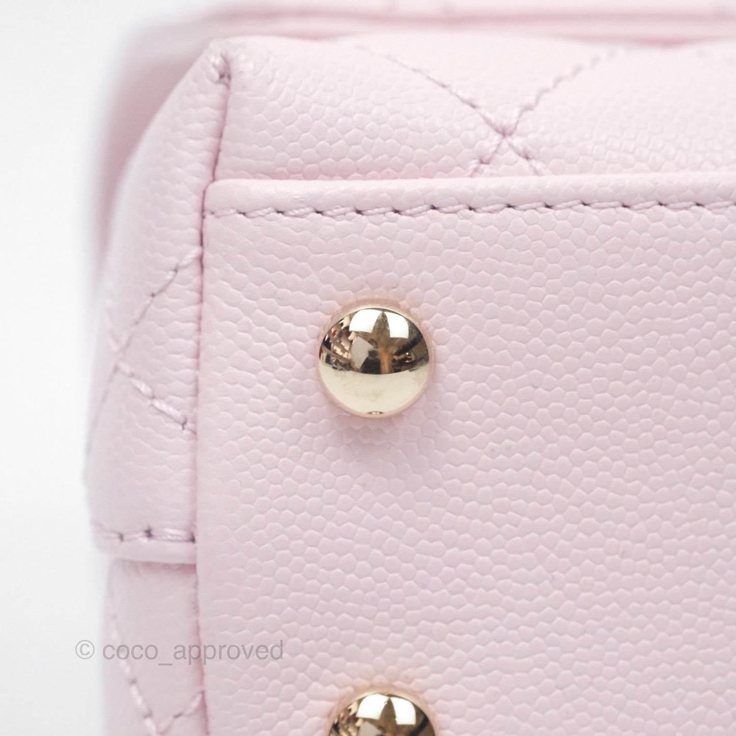 Chanel Mini Coco Handle Quilted Light Pink Caviar Gold Hardware