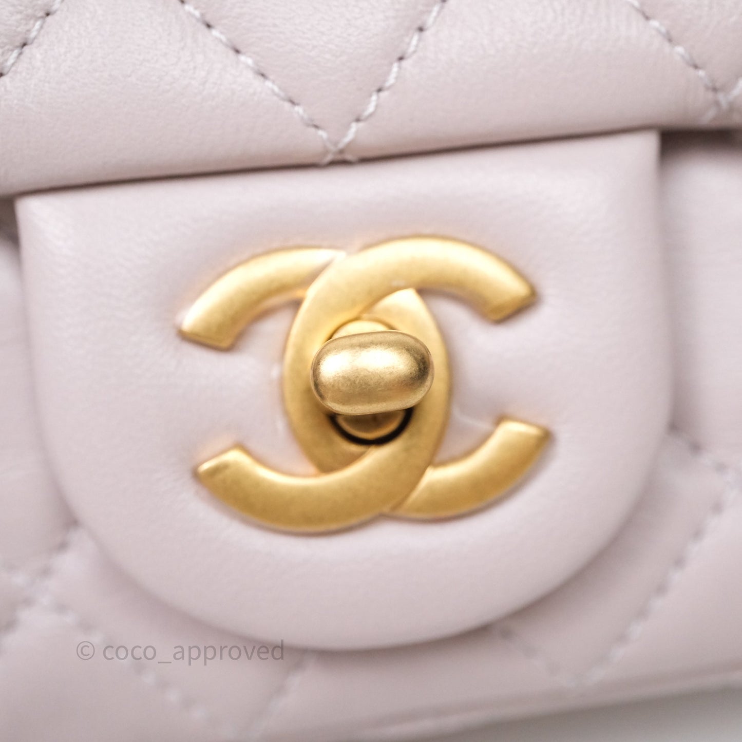 Chanel Mini Rectangular Pearl Crush Lilac Lambskin Aged Gold Hardware