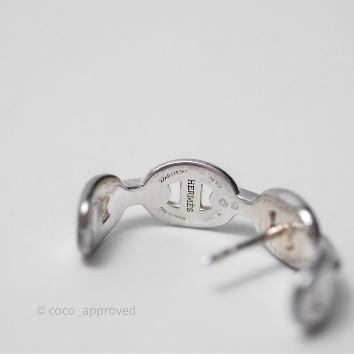 Hermès Chaine d'Ancre Enchainee Single Ear Climber Earrings Silver 925