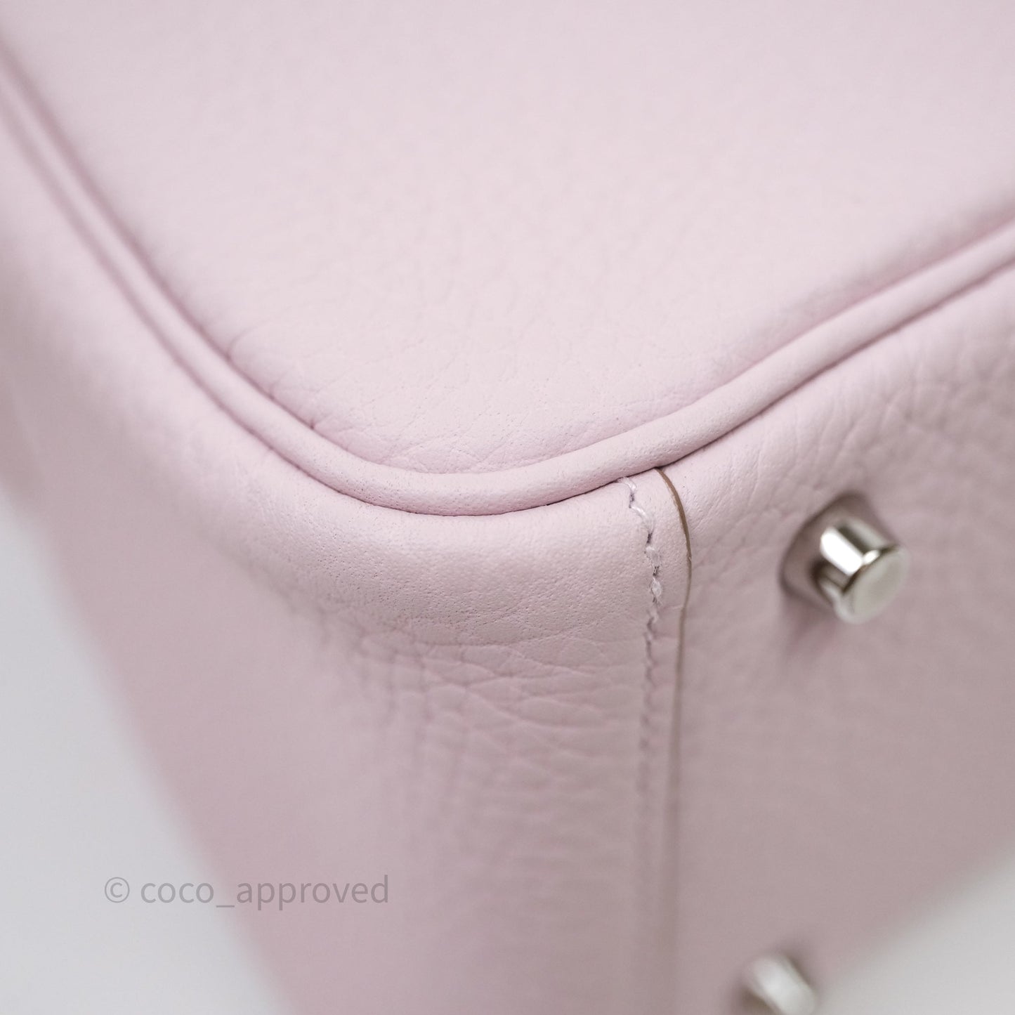 Hermès Mini Lindy 20 Mauve Pâle 09 Clemence Palladium Hardware