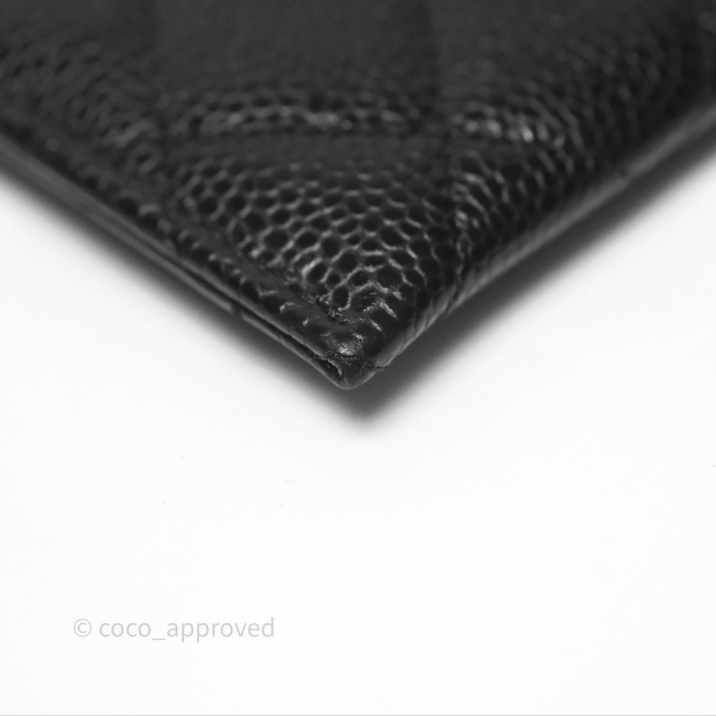 Chanel Classic Flat Card Holder Black Caviar Gold Hardware