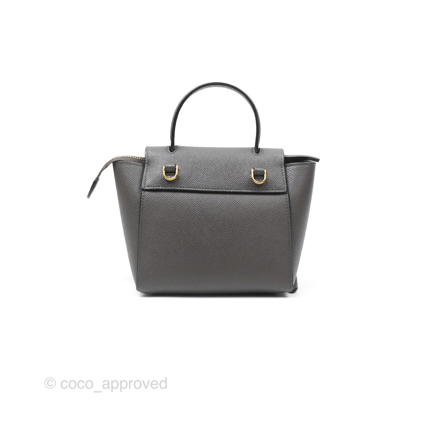 Celine Pico Belt Bag Grey Grained Calfskin Gold Hardware