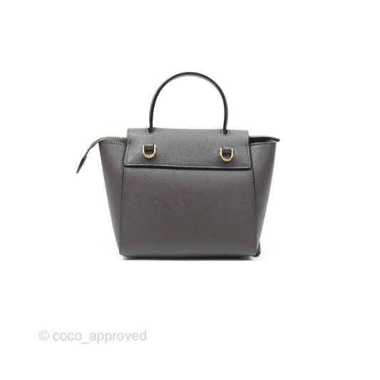 Celine Pico Belt Bag Grey Grained Calfskin Gold Hardware