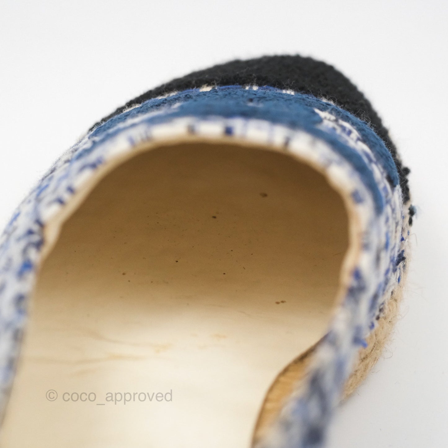 Chanel Espadrille Blue Tweed Size 38