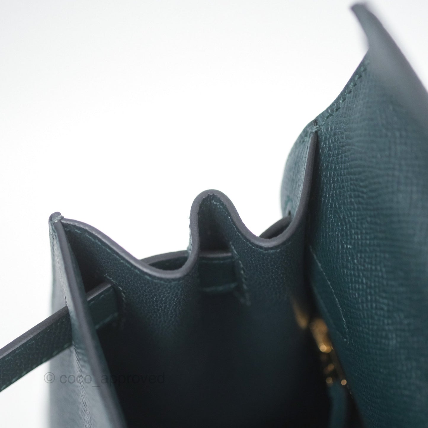 Hermès Kelly II 28 Sellier Vert Cypress 6O Veau Epsom Gold Hardware