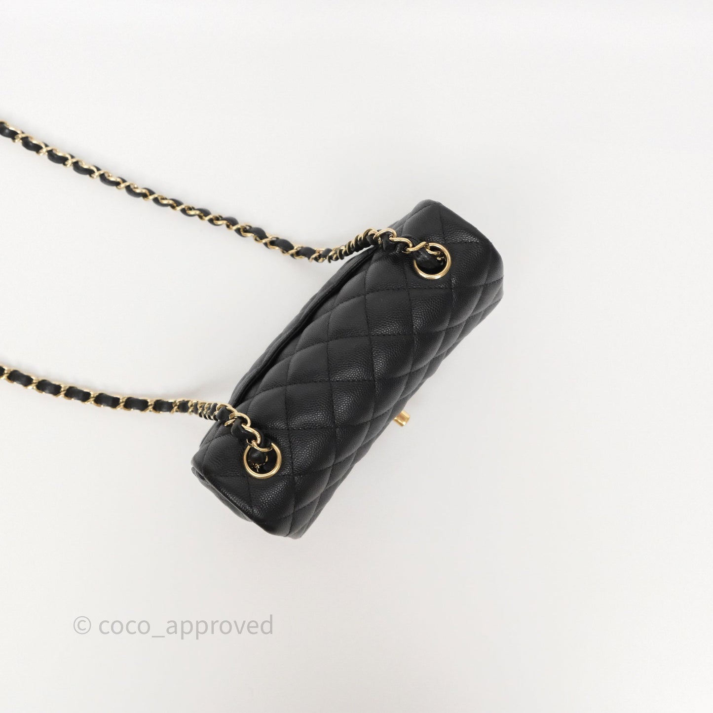 Chanel Mini Rectangular Quilted Black Caviar Gold Hardware