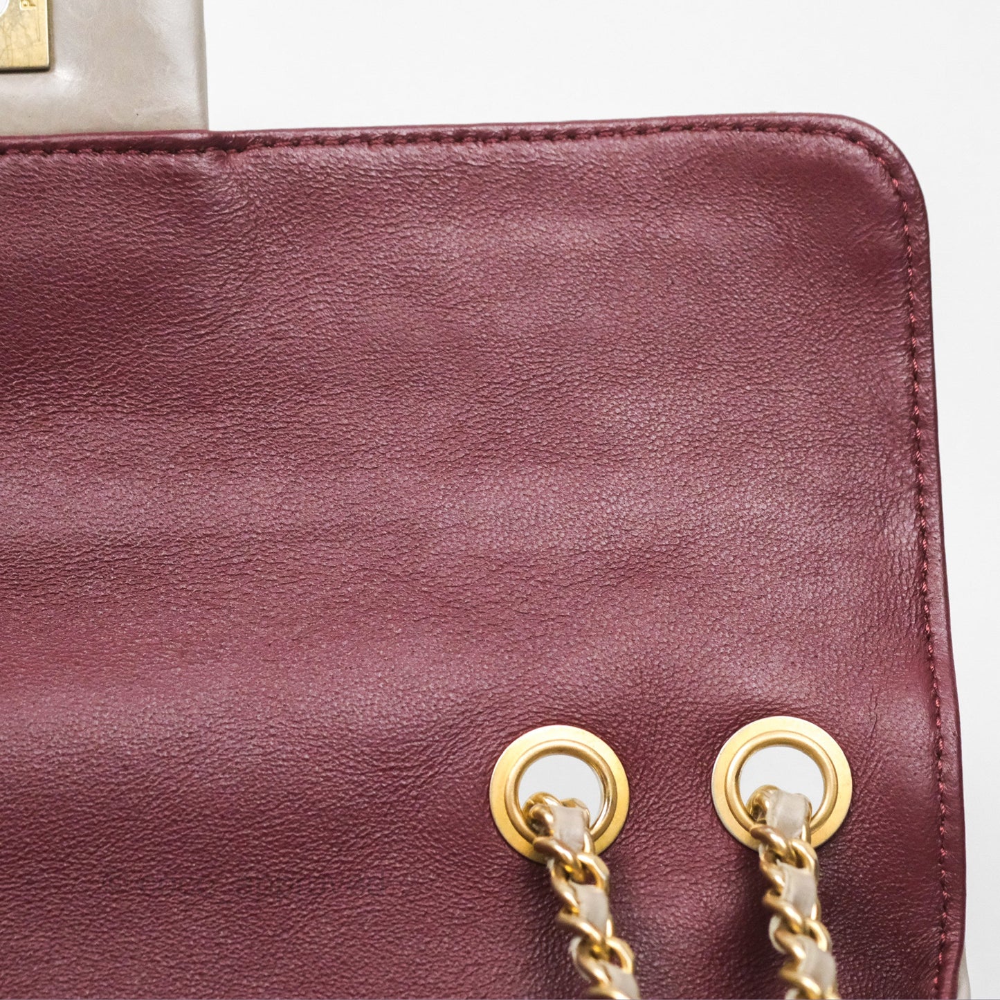 Chanel Accordion Flap Bag Taupe Crinkled Glazed Calfskin