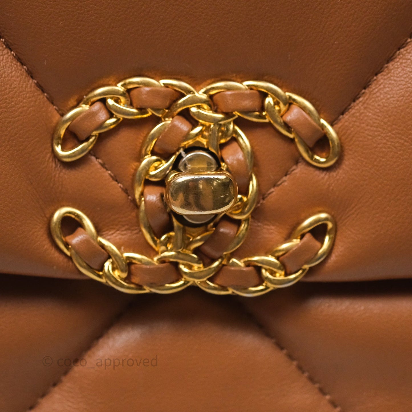 Chanel 19 Small Caramel Dark Beige Brown Mixed Hardware