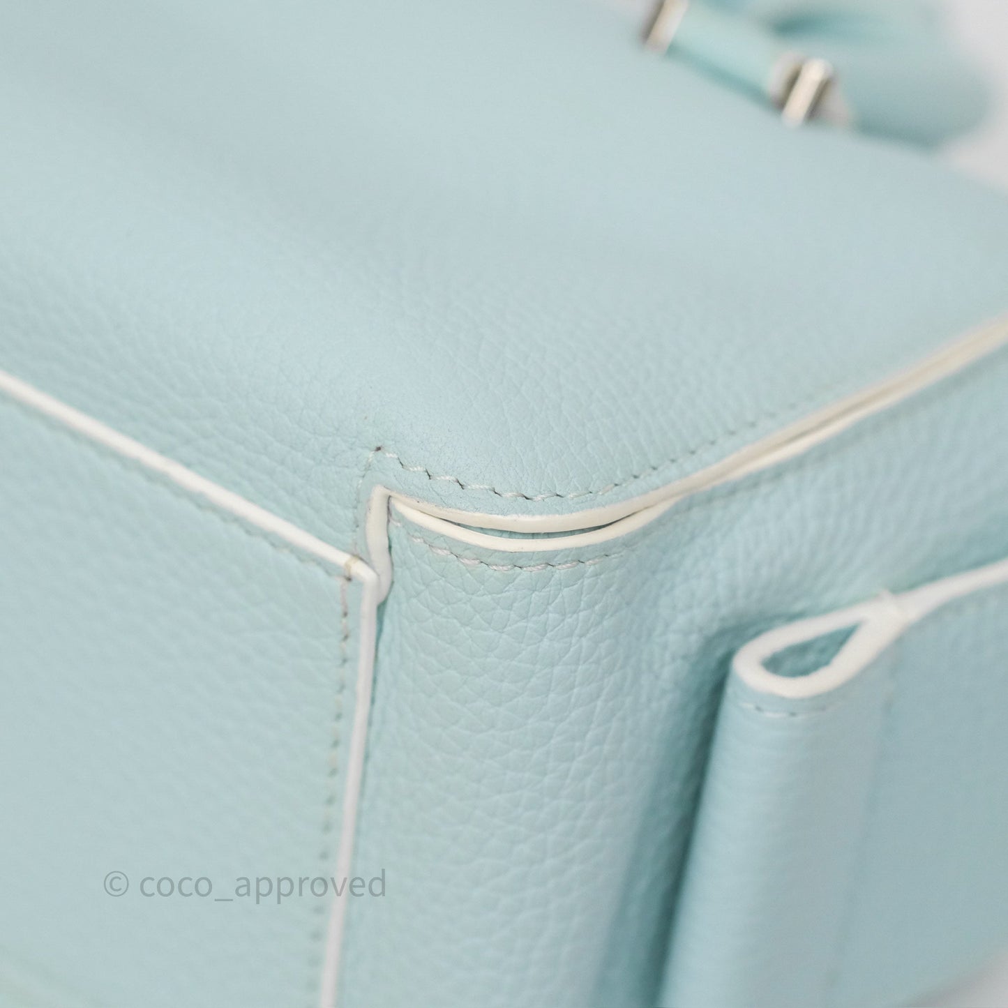 Delvaux Cool Box Mini Taurillon Soft Grained Calfskin Celadon