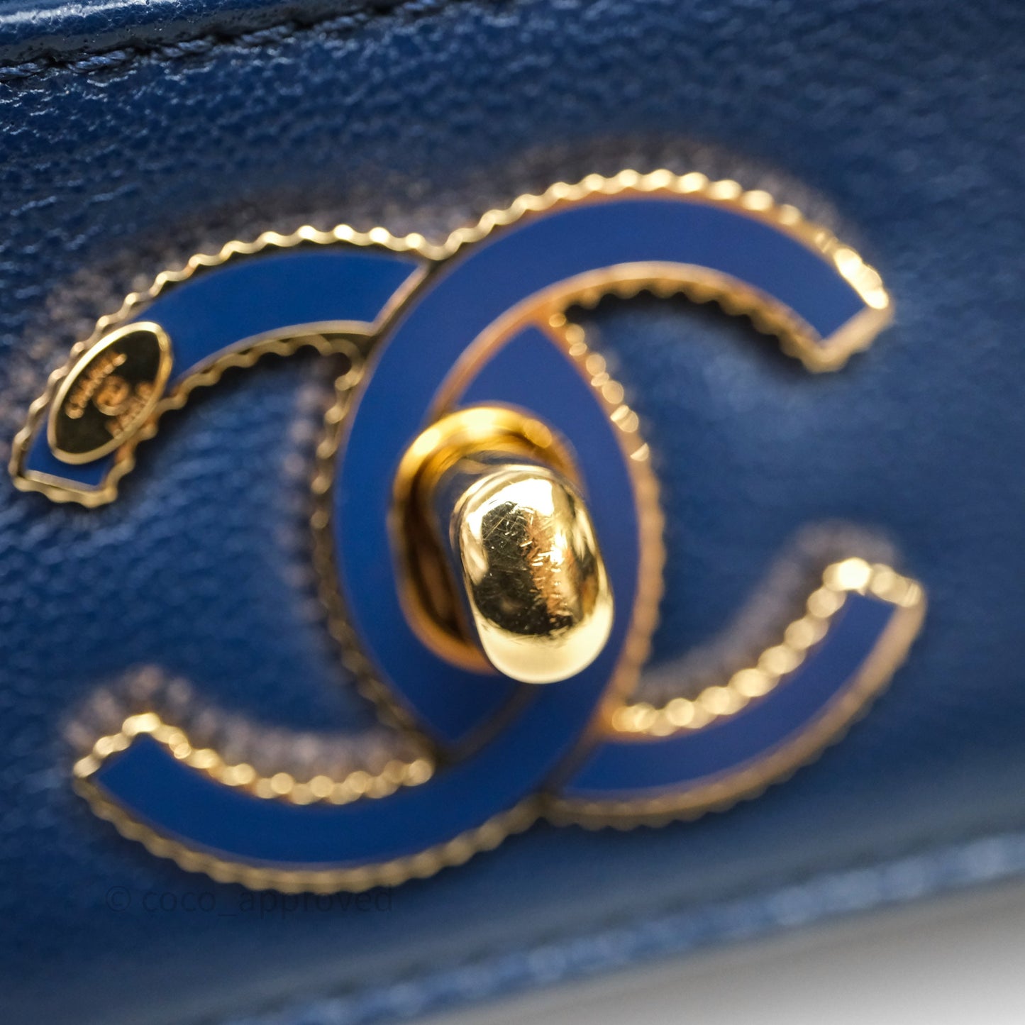 Chanel Mademoiselle Vintage Flap Bag Navy Sheepskin Gold Hardware