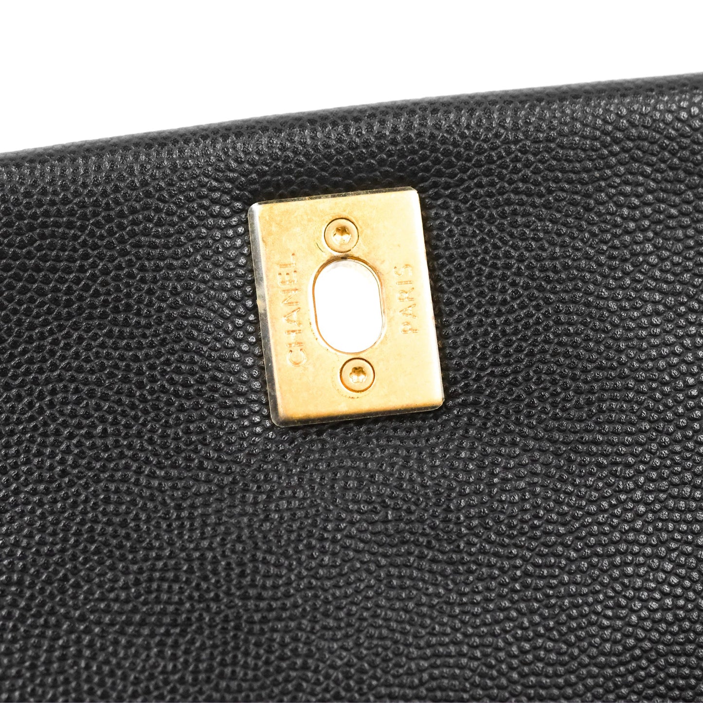 Chanel Small Coco Handle Quilted Black Caviar Aged Gold Hardware Lizard Handle