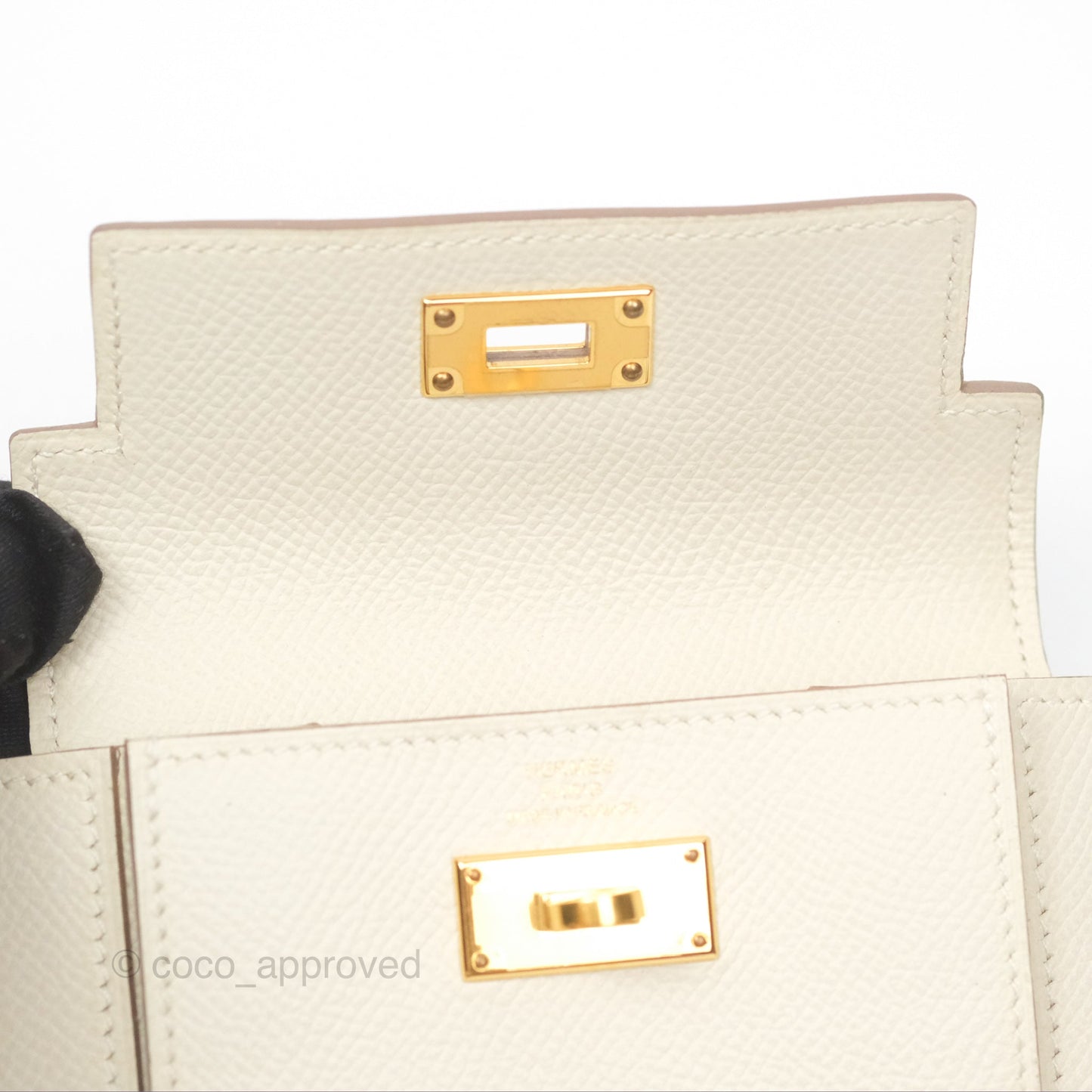 Hermès Kelly Pocket Compact Wallet Nata I2 Gold Hardware