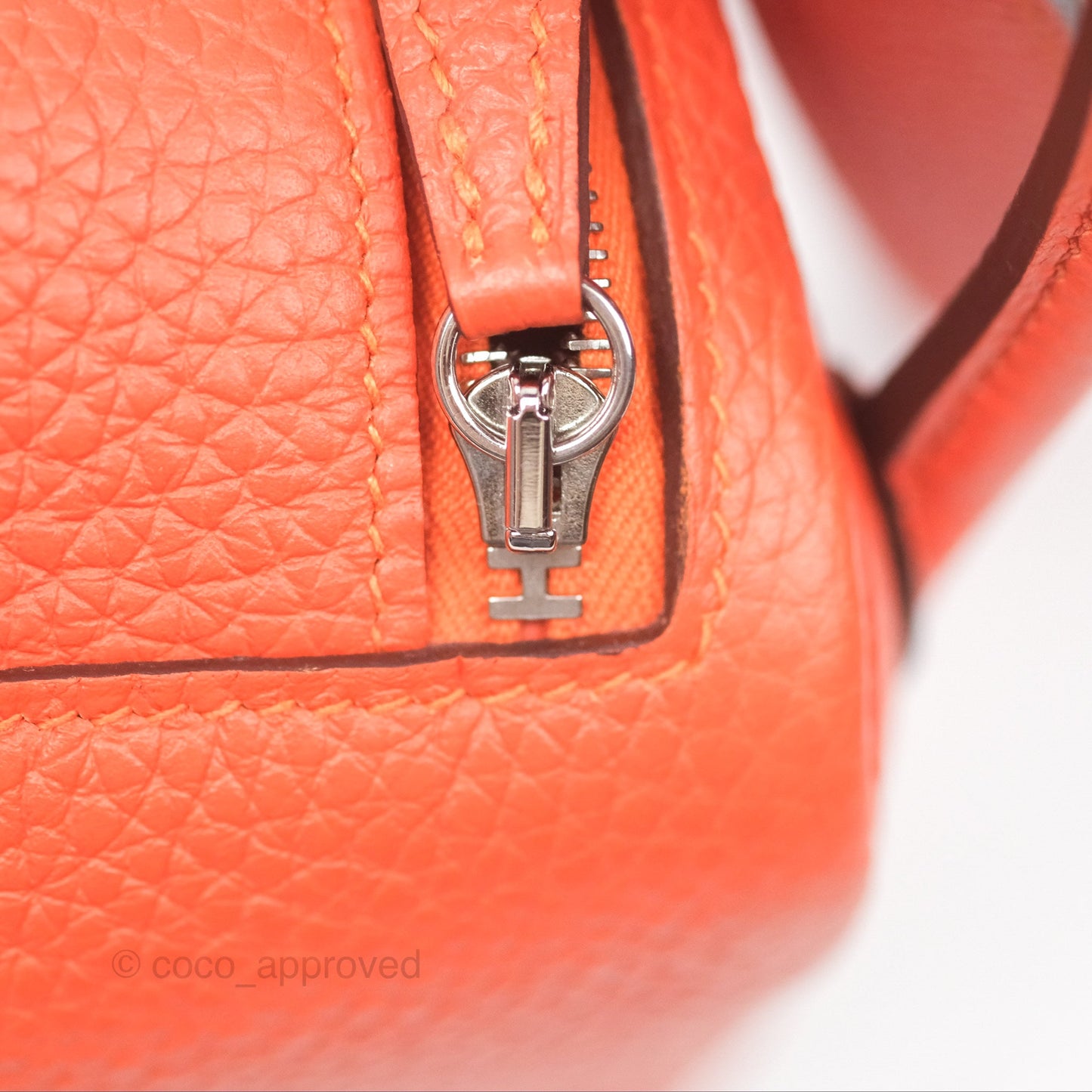 Hermès Mini Lindy 20 Orange Poppy 8V Clemence Palladium Hardware
