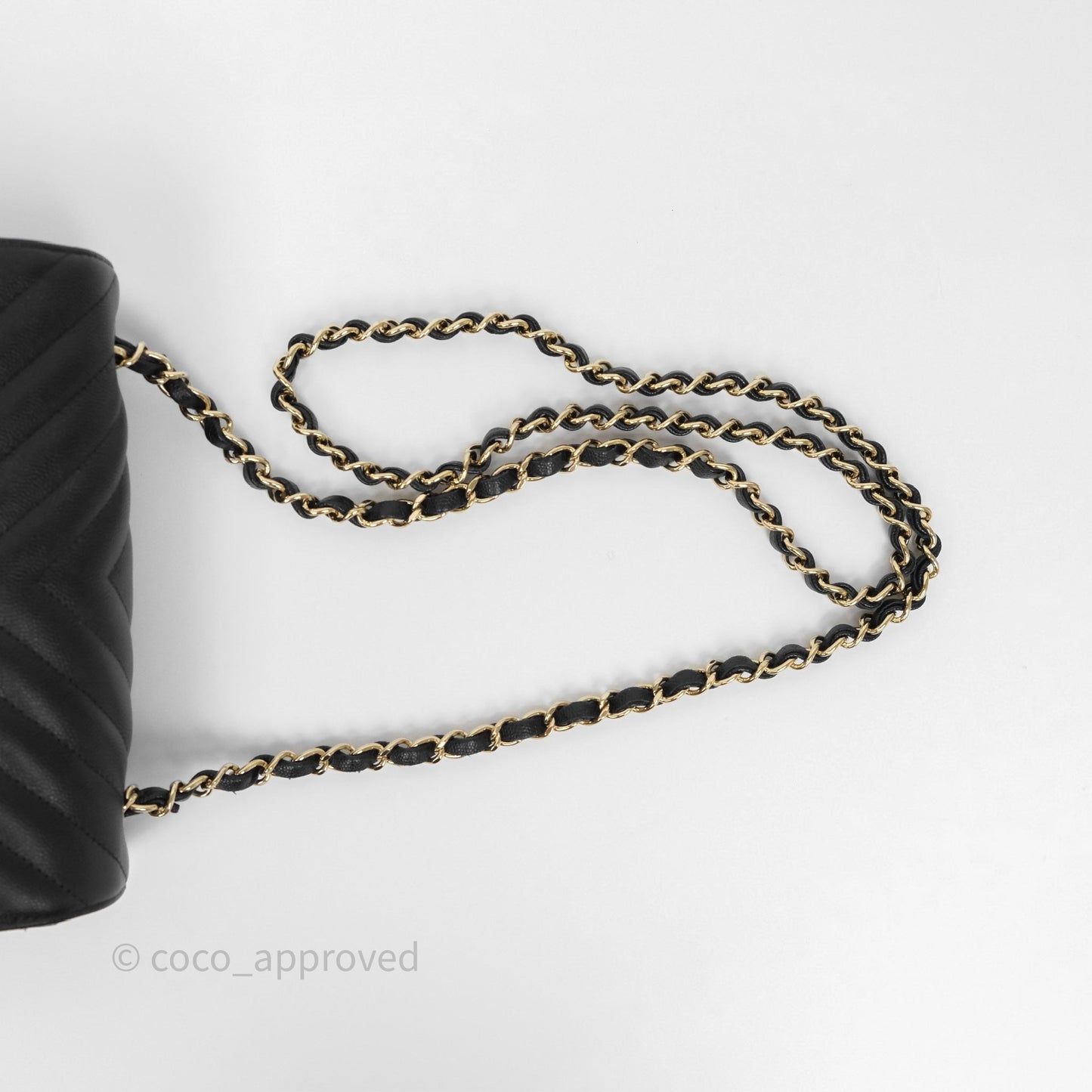 Chanel Mini Rectangular Chevron Black Caviar Gold Hardware