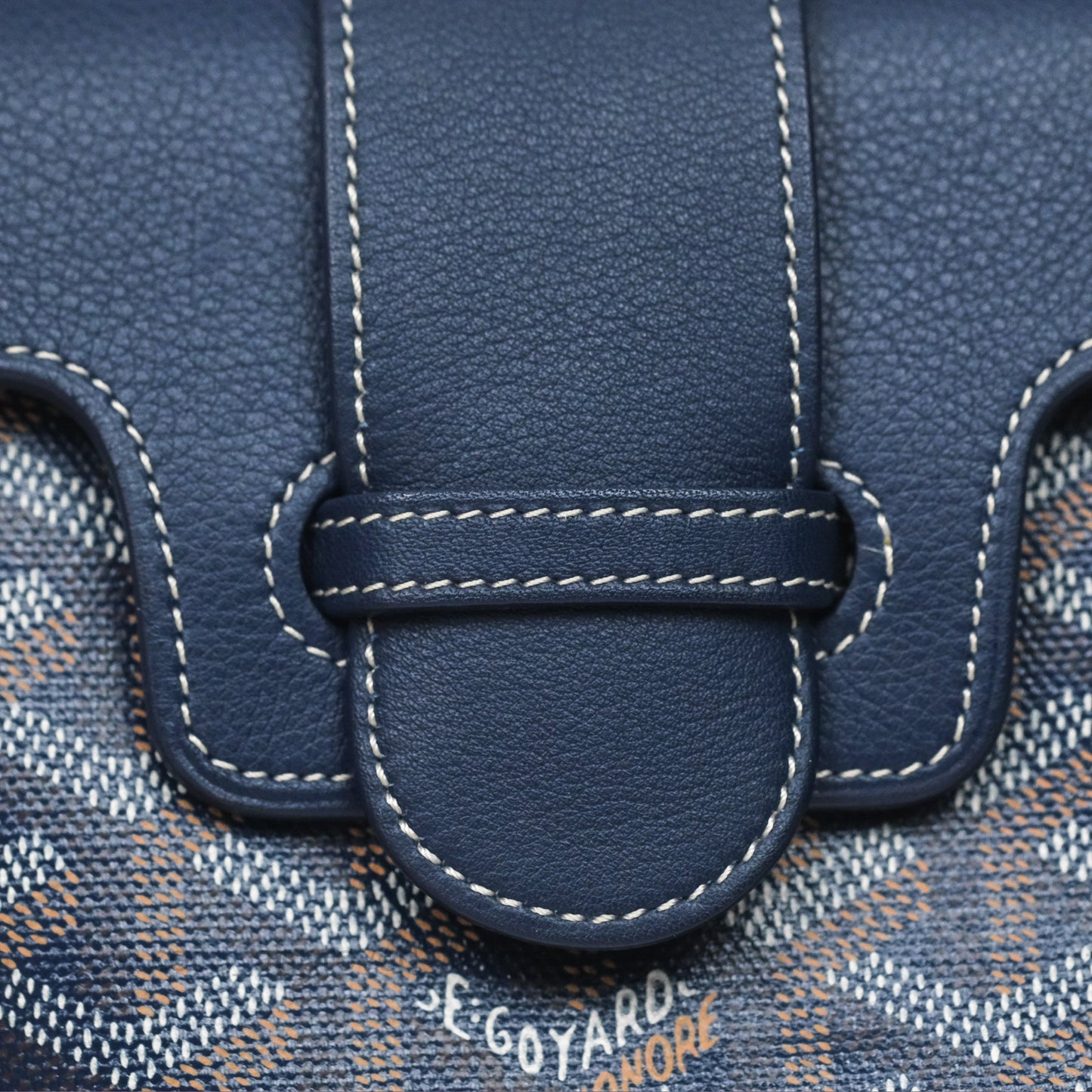 Goyard Saïgon Mini Bag Navy Goyardine Canvas/ Chevroches Calfskin