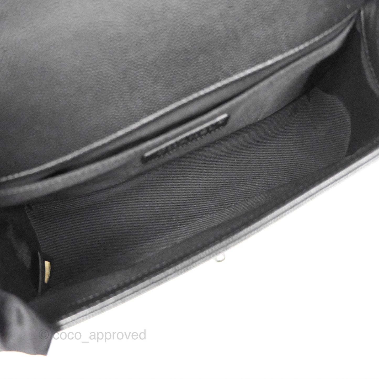 Chanel Quilted Medium Boy Black Caviar Ruthenium Hardware