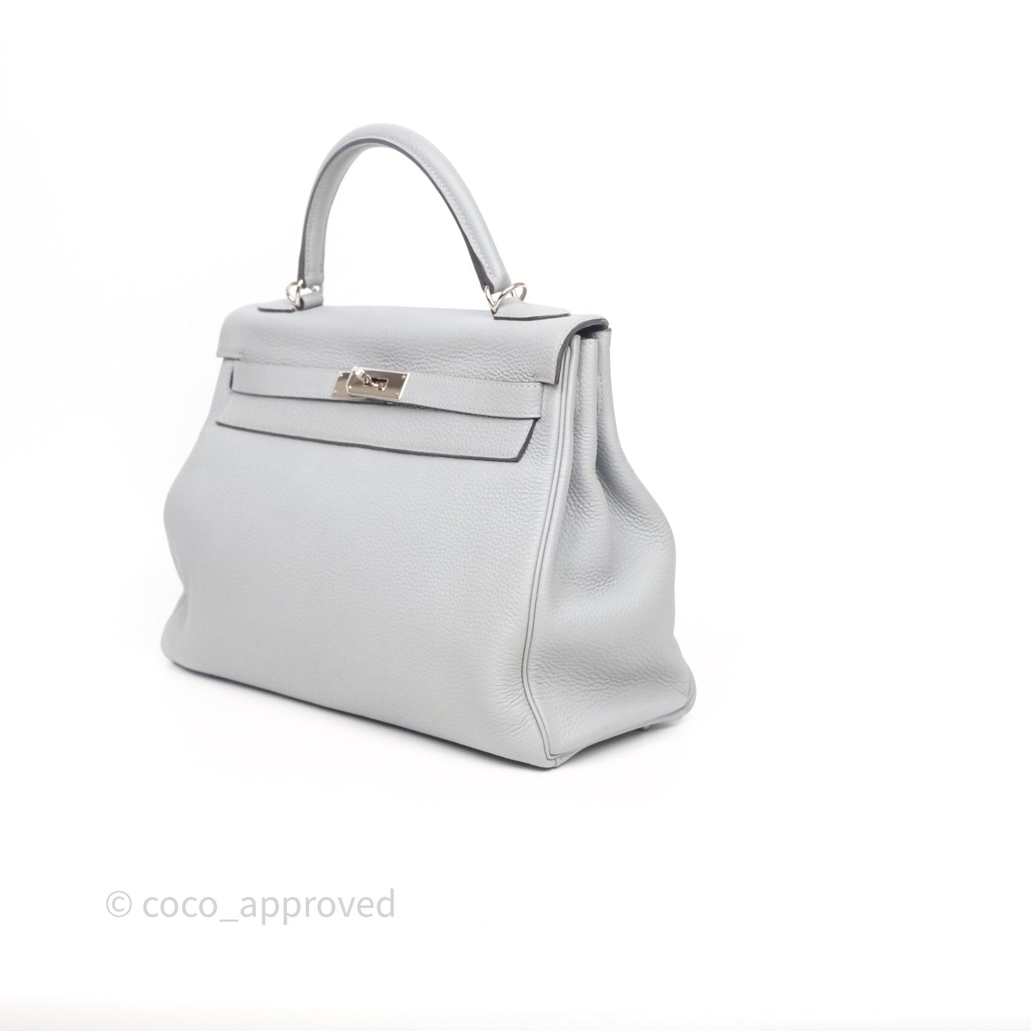 Hermès Kelly 32 Retourne Bleu Glacier 8U Togo Palladium Hardware