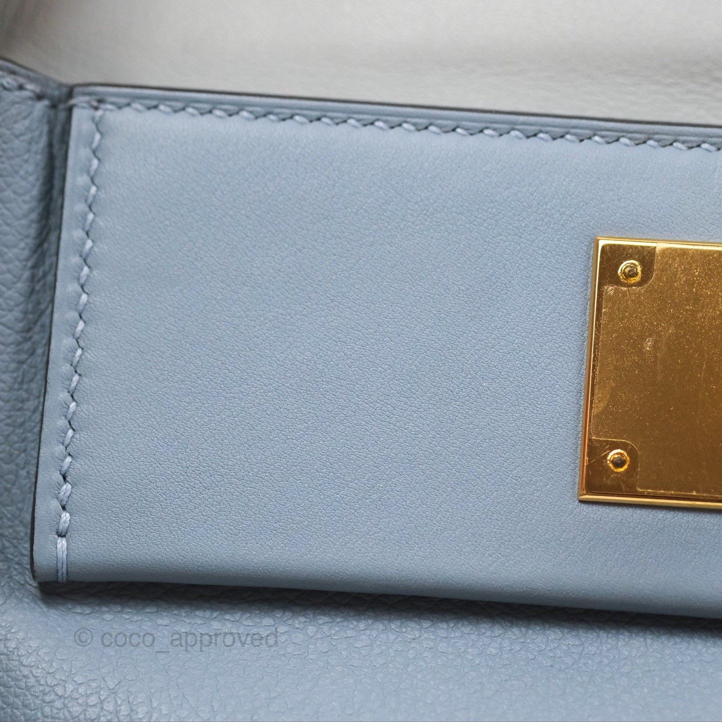 Hermès 24/24 21 Mini Bleu Lin J7 Evercolor/ Swift Gold Hardware