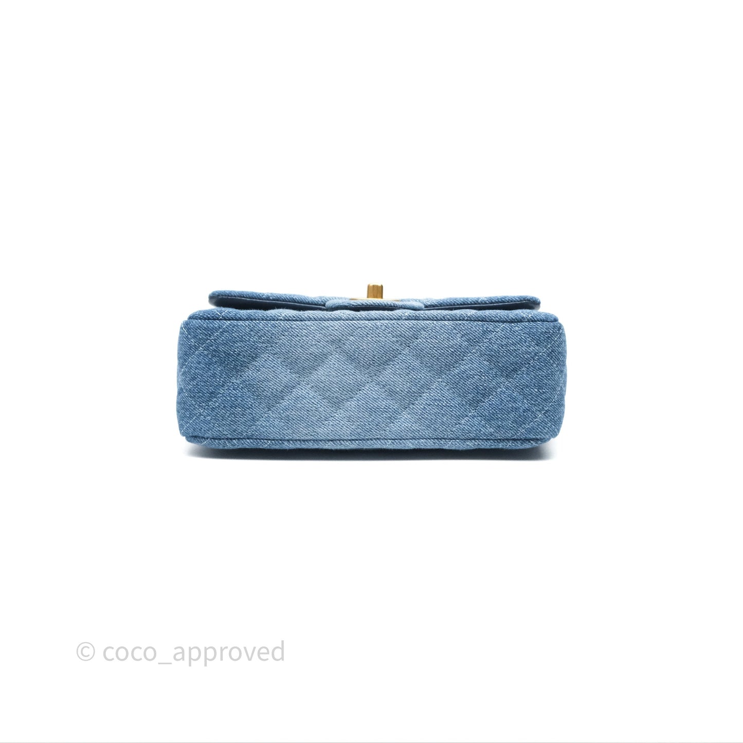 Chanel Quilted Mini Rectangular Flap Denim Aged Gold Hardware