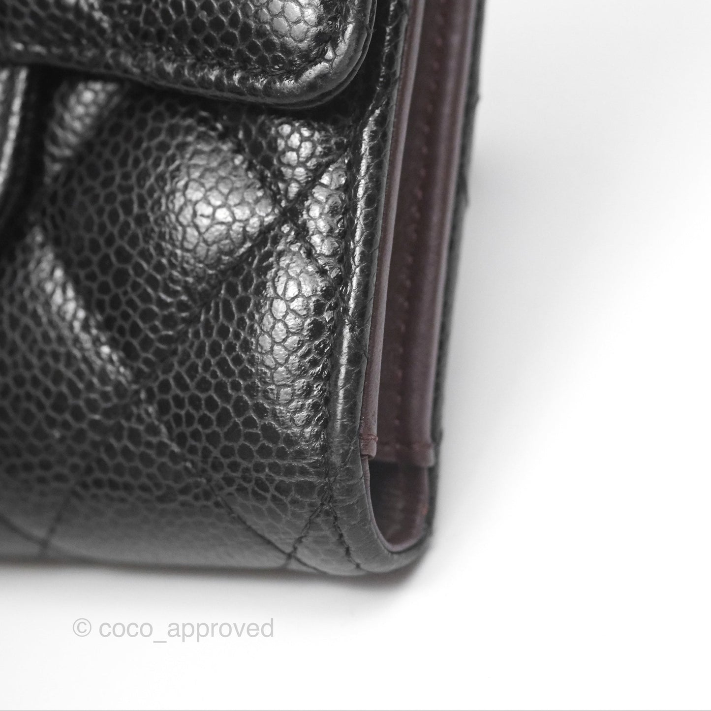 Chanel Classic Short Flap Wallet Black Caviar Silver Hardware