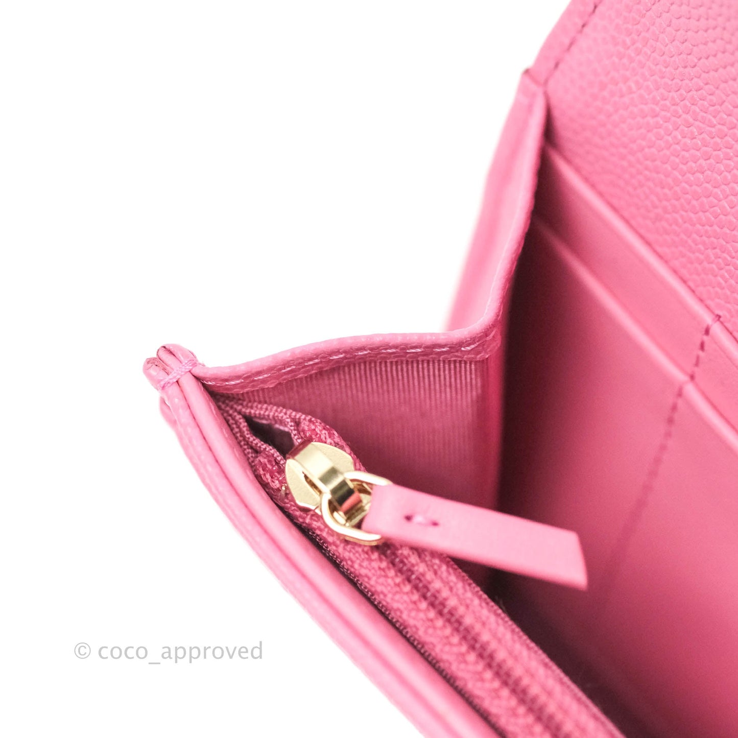 Chanel Quilted Flap Wallet Pink Caviar
