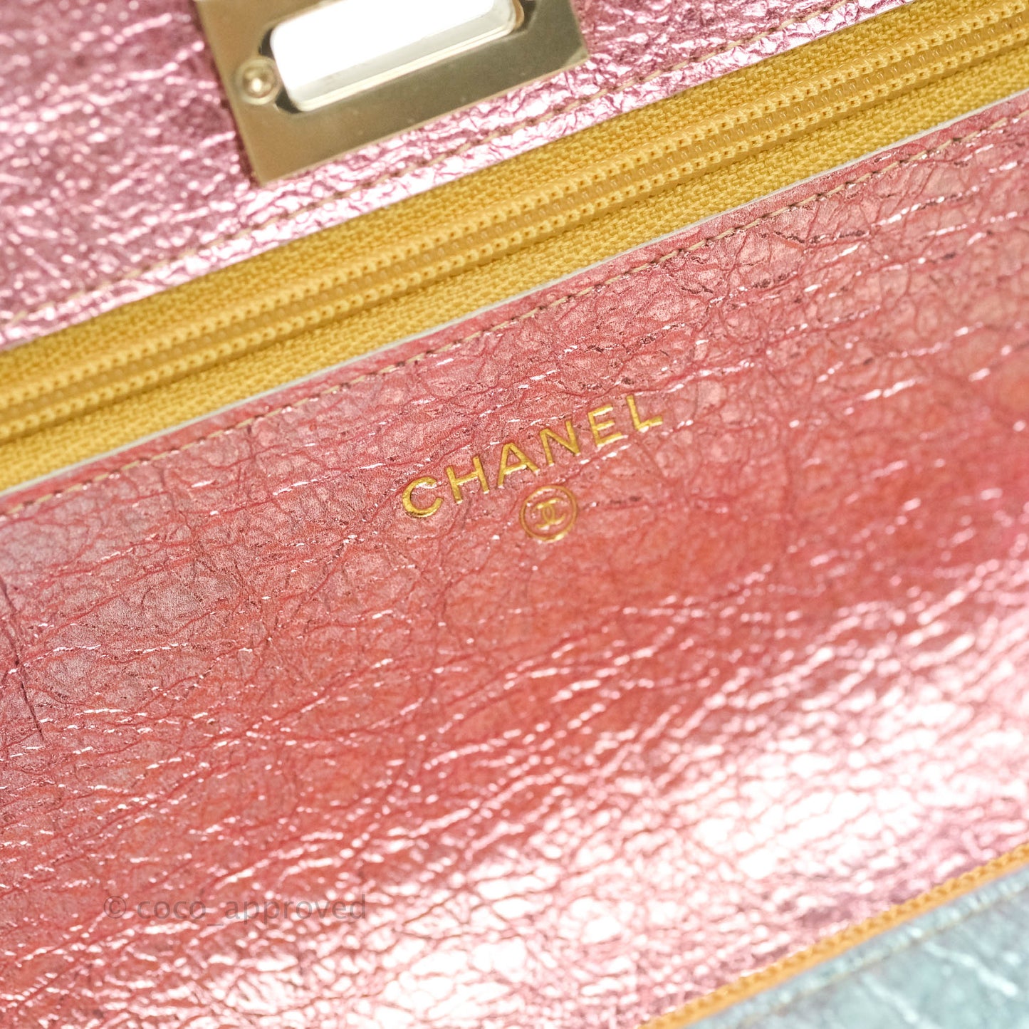 Chanel Quilted Reissue Wallet On Chain WOC Metallic Rainbow Aged Calfskin Gold Hardware
