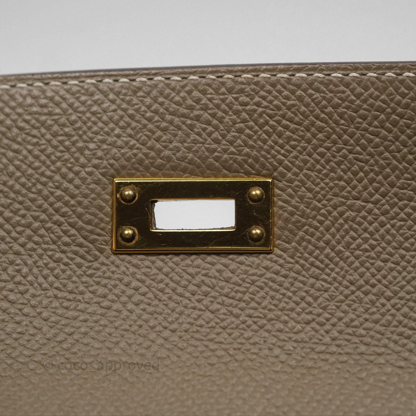 Hermès Kelly 25 Sellier Etoupe Epsom Gold Hardware