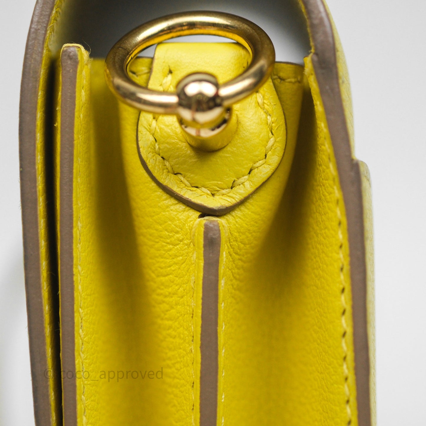 Hermès Roulis Mini 18 Lime 9R Evercolor Gold Hardware