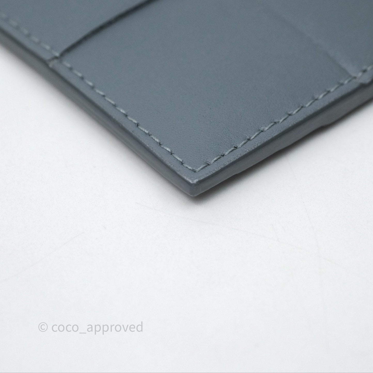 Bottega Veneta Cassette Credit Card Case Grey Blue