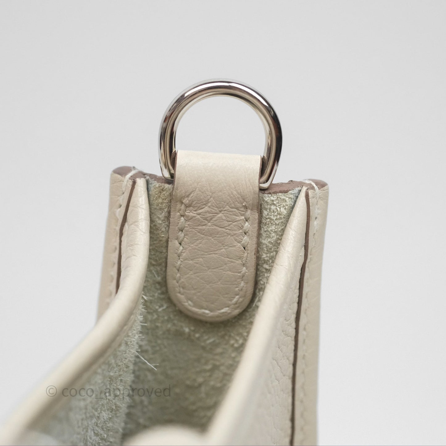 Hermès Mini Evelyne Craie 10 Clemence Palladium Hardware
