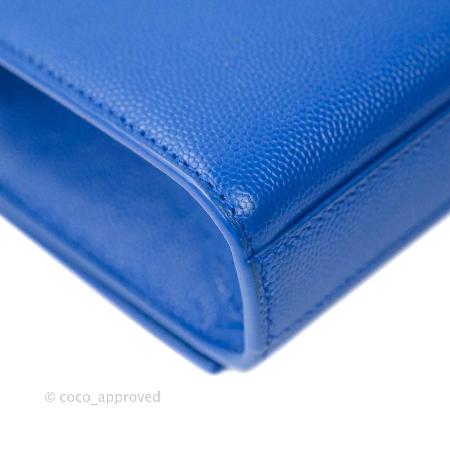 Saint Laurent Classic Kate Original Small Blue Grained Calfskin Gold Hardware