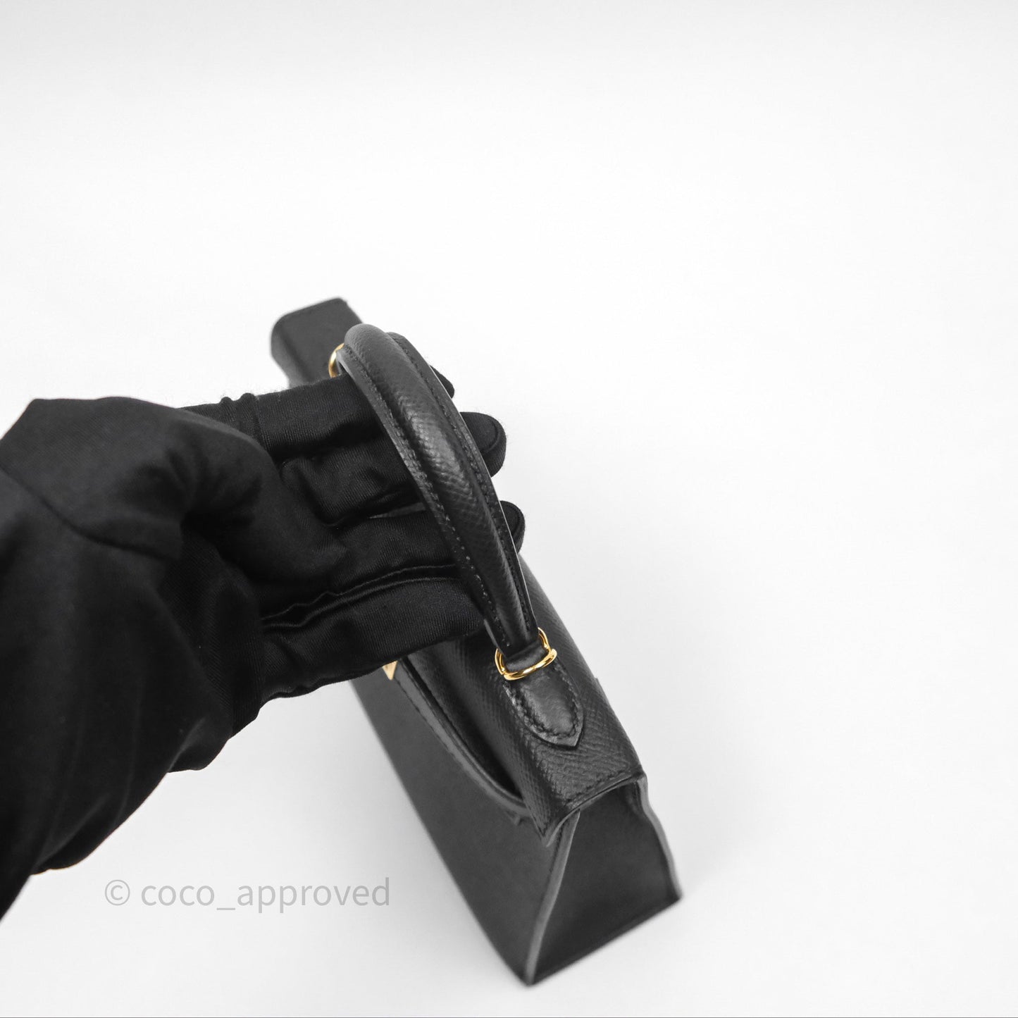 Hermès Mini Kelly II Noir 89 Epsom Gold Hardware