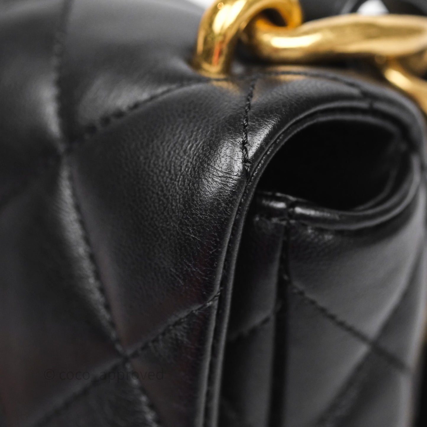 Chanel Small Funky Town Black Lambskin Aged Gold Hardware