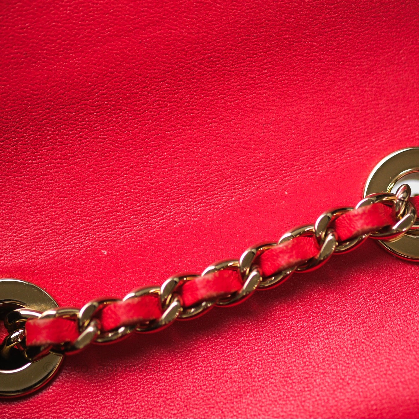 Chanel Mini Quilted Trendy CC Clutch With Chain Red Lambskin Gold Hardware