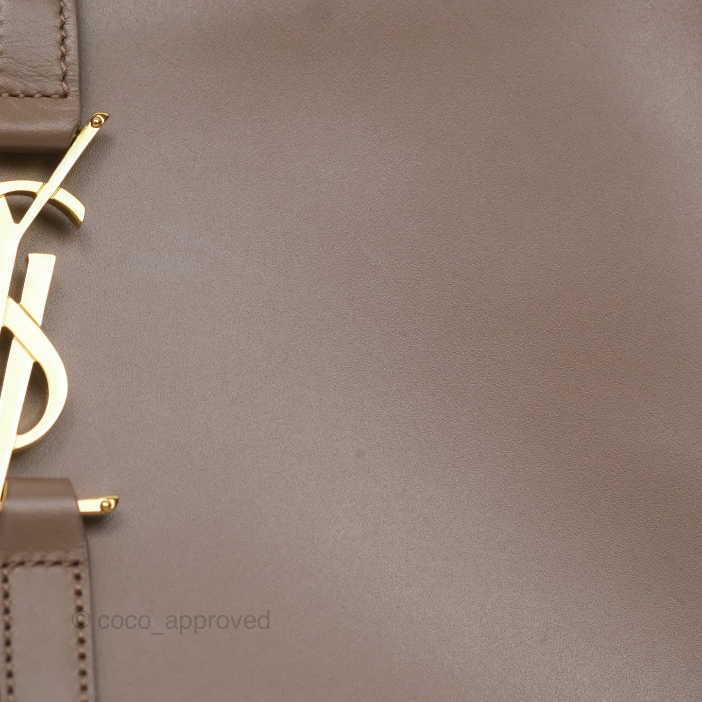 Saint Laurent Le 5 À 7 Taupe Calfskin Bronze Brass Hardware