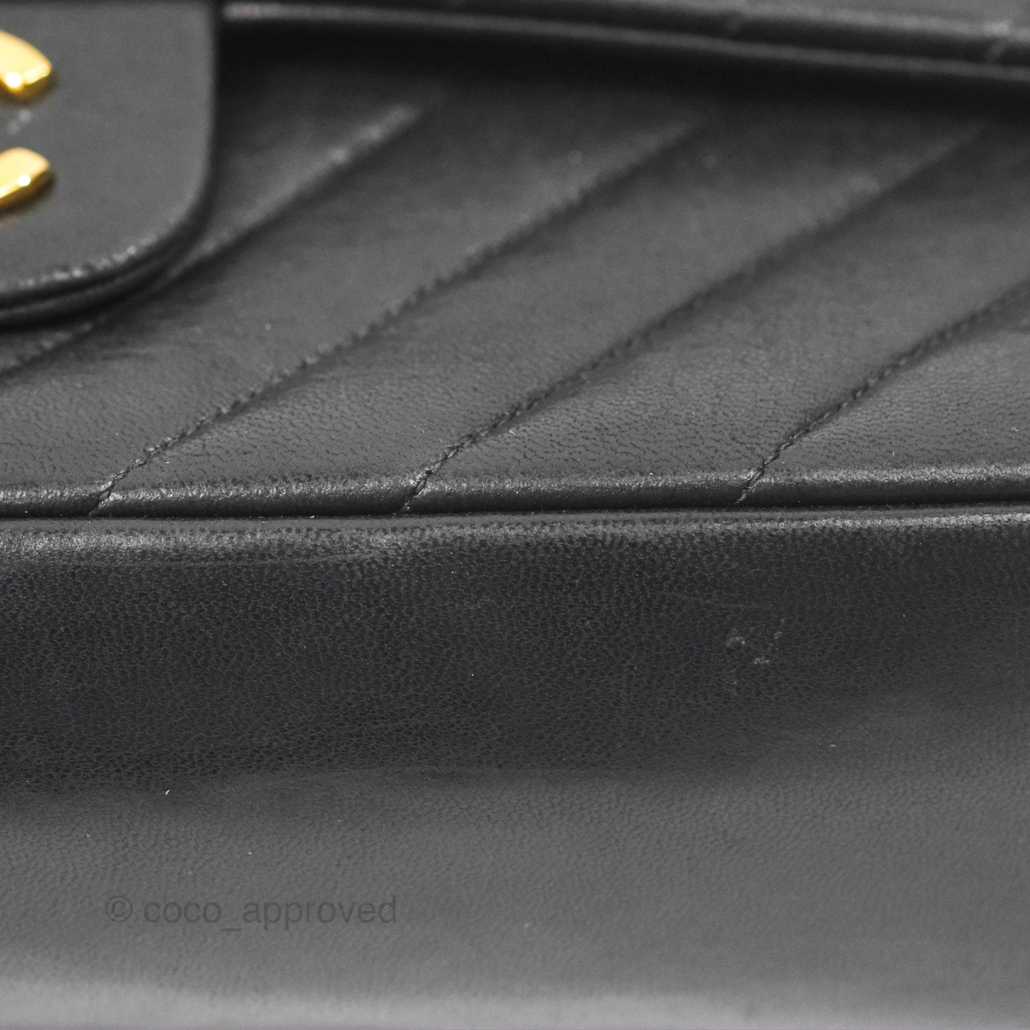 Chanel Vintage Medium Classic Flap Chevron Black Lambskin 24K Gold Hardware